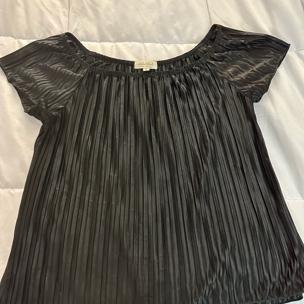 Black pleated blouse